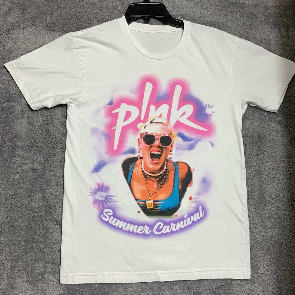 P!nk Summer Carnival 2023 Tour‎ T-Shirt Unisex Small White Graphic Concert Tee